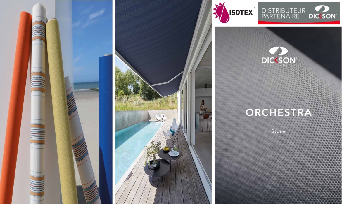 Toile Dickson Orchestra Stone : Nuancier gris pour store extérieur sur mesure