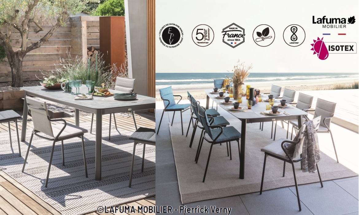 Table Repas Extensible Lafuma Mobilier : Fabrication française garantie 5 ans.