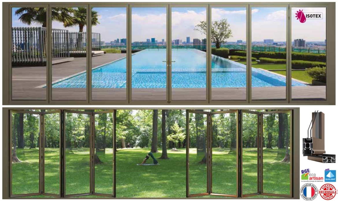 Porte aluminium repliable sur mesure : Design, performance et ouverture maximale