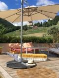 Parasol déporté Hélios Carré 300x300 - Toile polyester 250 g - Coloris Rouge