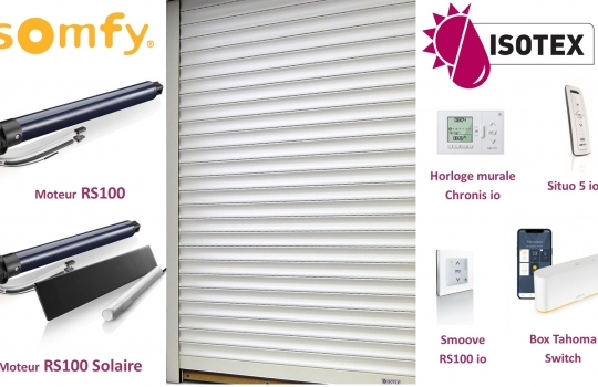 Fabricant Volets Roulants à Bourgoin-Jallieu (Isère) : Motorisation Solaire Somfy RS100 par ISOTEX