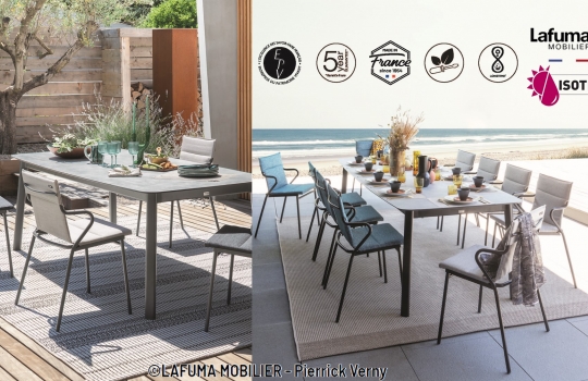 Table Repas Extensible Lafuma Mobilier : Fabrication française garantie 5 ans.