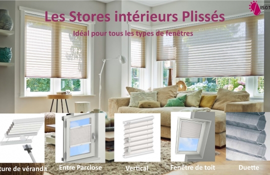 Stores Intérieurs Plissés sur mesure : Elégance et légèreté pour tous les types de fenêtres