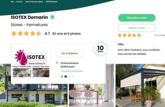 Avis vérifié Eldo du client d'un store banne de terrasse aux Abrets (38490)