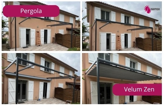 Pergola Velum Zen sur mesure à La Tour du Pin : Confort et Design en Isère