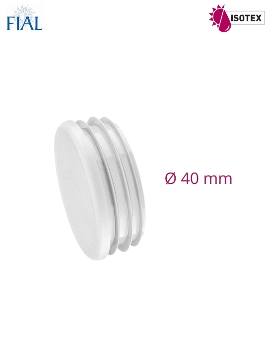 Bouchon de barre de charge acier Ø 40 mm store Tahiti - Fidji - Lugano - Solarial – Coloris : Blanc RAL 9010 – Réf. FIAL : 54936