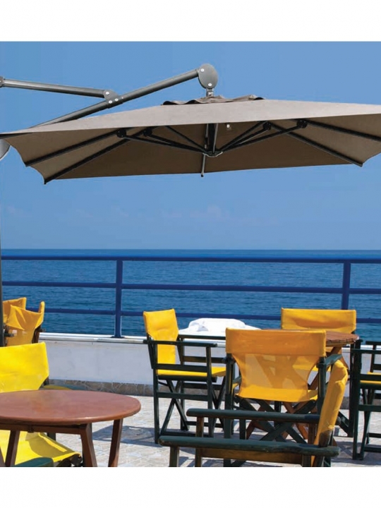 Parasol déporté Hélios Carré 300x300 - Toile polyester 250 g - Coloris Rouge