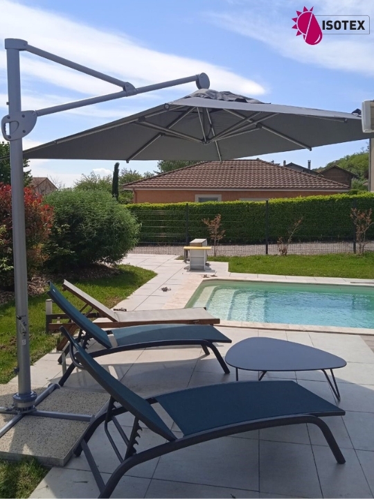 Parasol déporté Hélios Carré 300x300 - Toile polyester 250 g