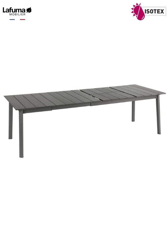 Table Repas extensible Lafuma Mobilier Oron 200 Lattes Alu - 200/260 x 100 cm Gris / Titane