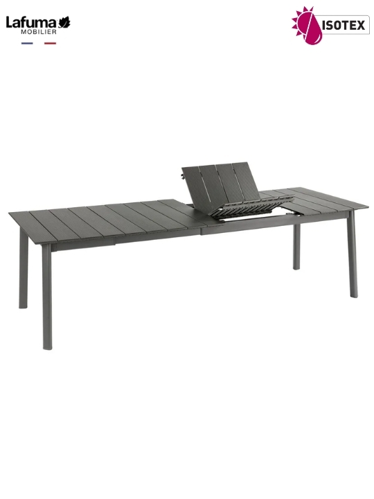 Table Repas extensible Lafuma Mobilier Oron 200 Lattes Alu - 200/260 x 100 cm Gris / Titane