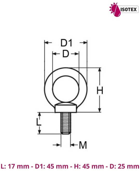 Vis M10 à anneau Inox